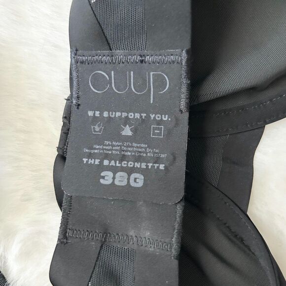 NEW Cuup The Balconette Mesh Bra in Black Size 38G - Picture 4 of 5